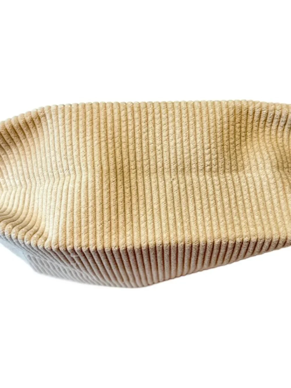 Tarte Cosmetic Makeup Bag Cream Corduroy Flat Bottom Counter Sitter New